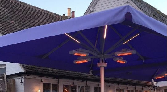parasol with lights included on to the frame