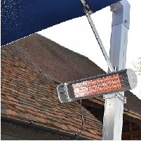 Heater for waterproof cantilever parasol