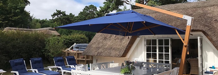 navy blue cantilever parasol